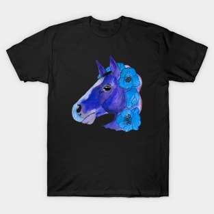 Blue watercolor horse T-Shirt